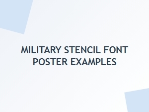 Military Stencil Font Poster Examples From the Past